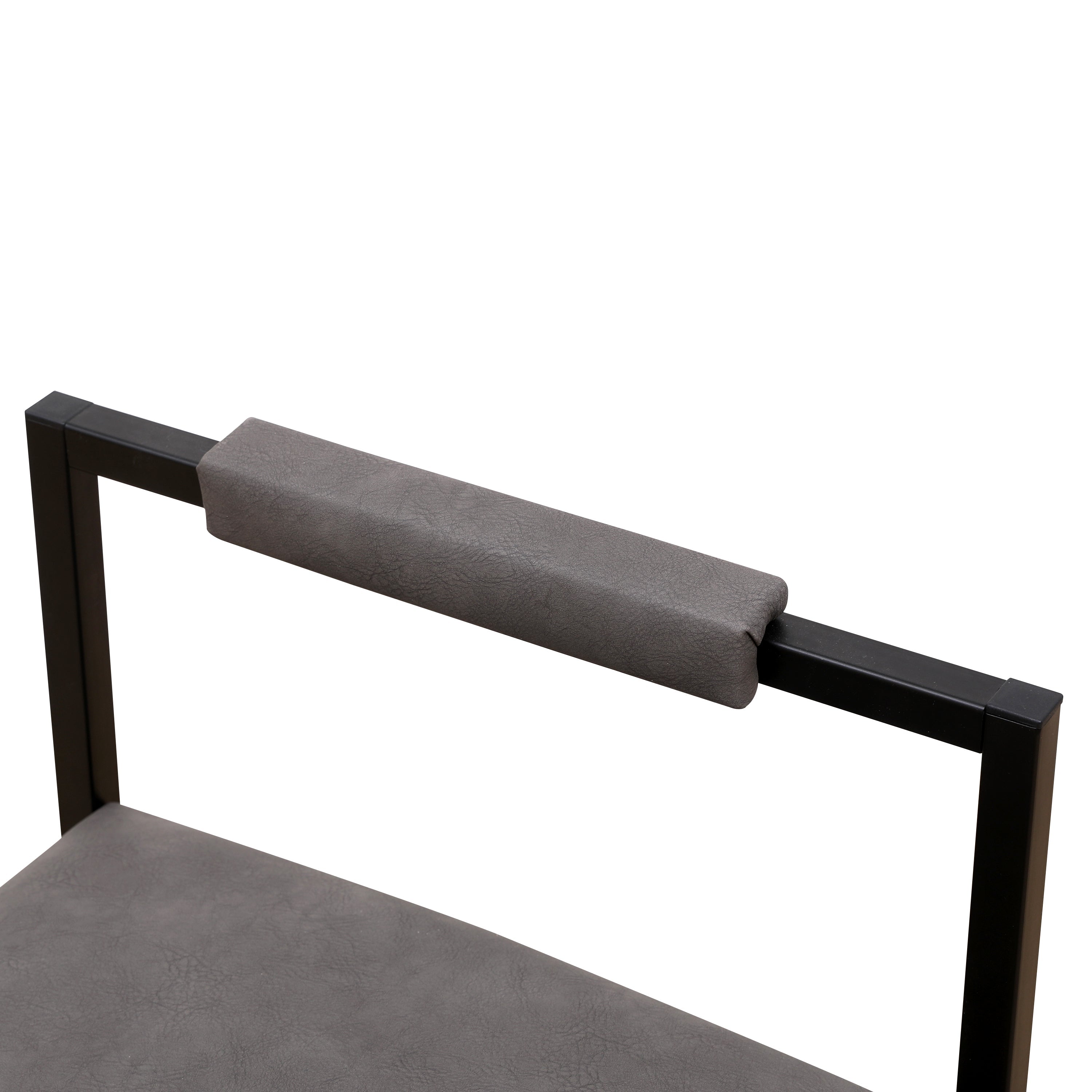 Set of 2 Counter Height Barstools Kitchen Island Stools (Gray with Back)