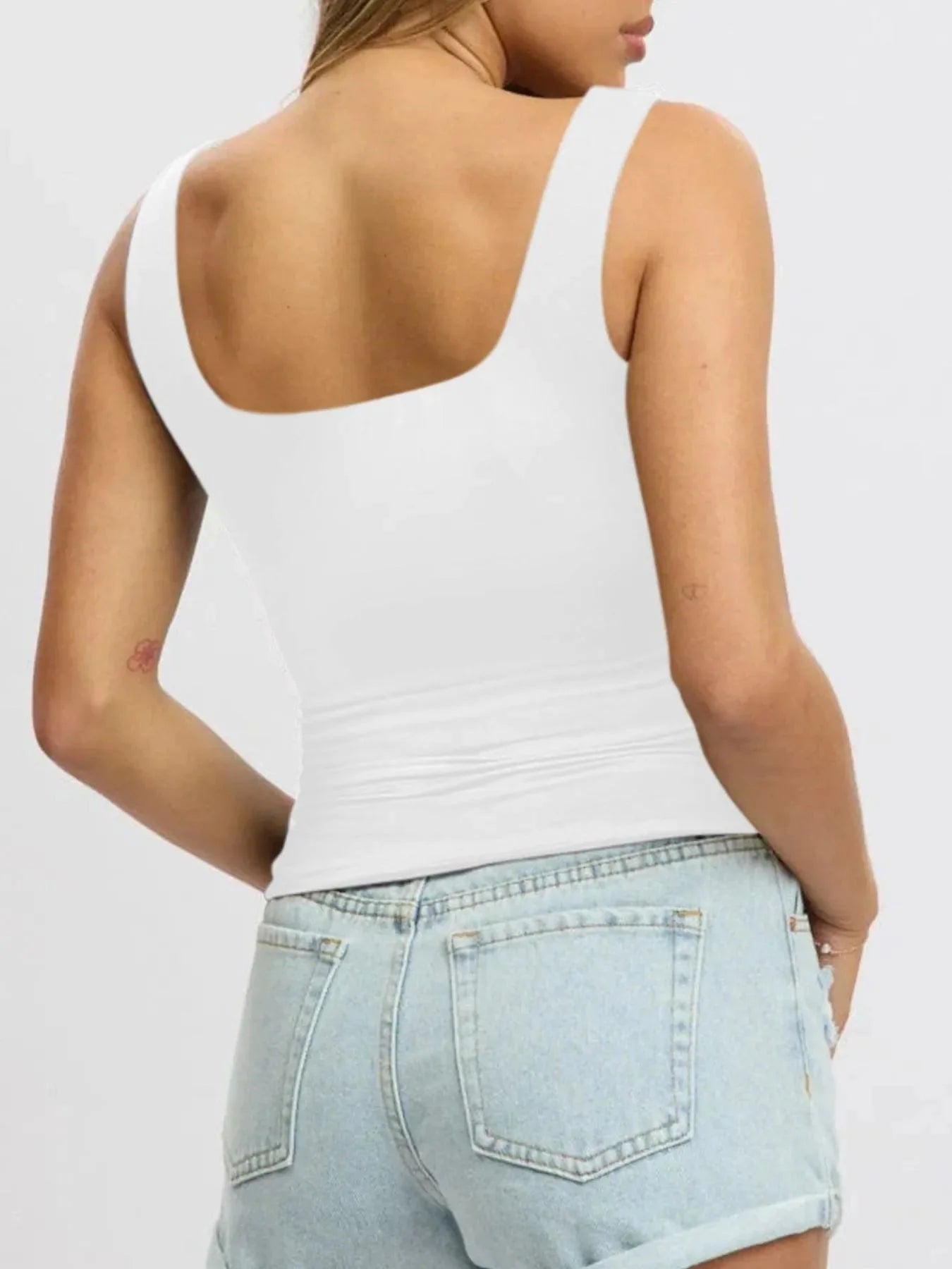 Women's Square Neck Wide Strap Tank Top