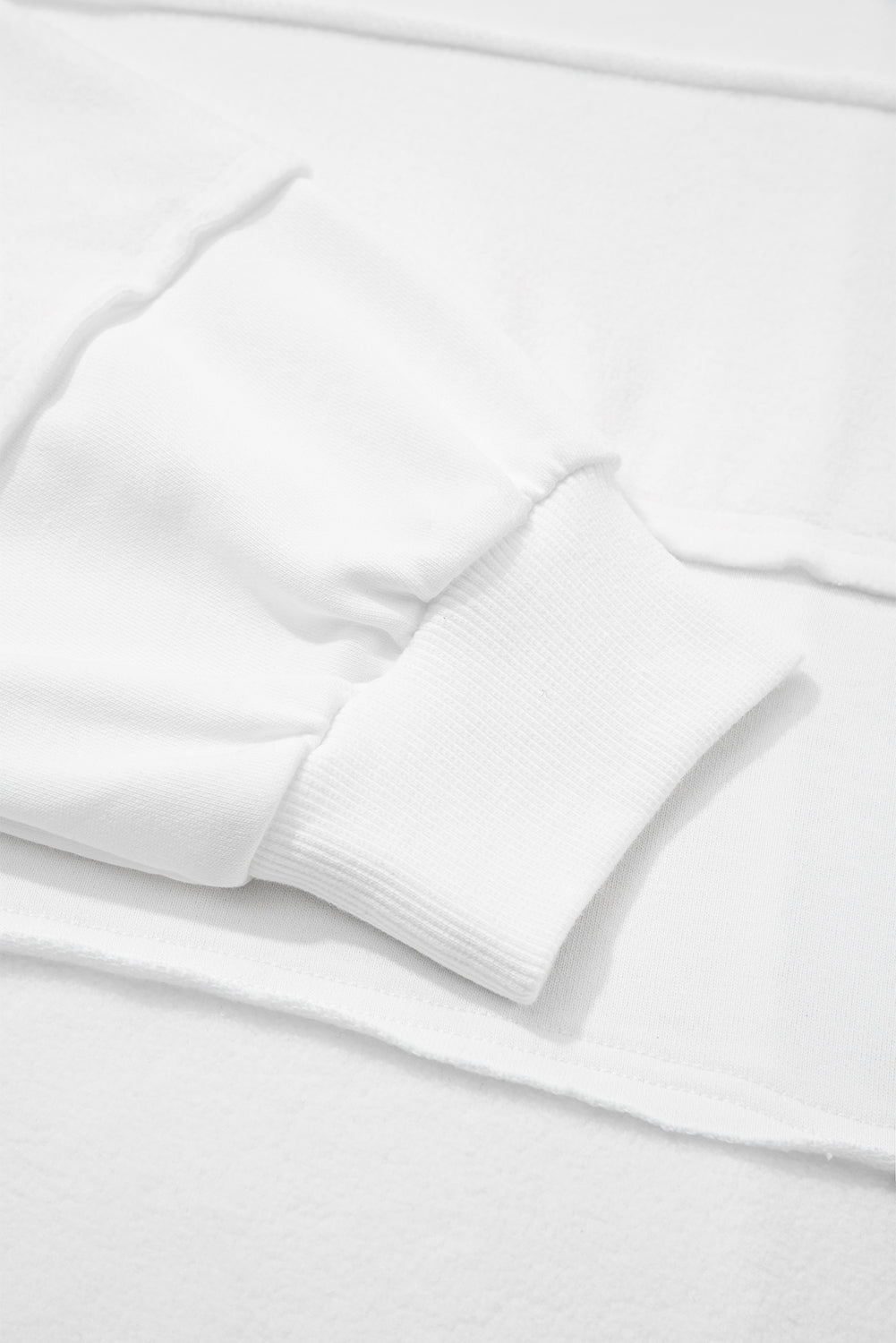 Plus Size Solid Raw Seam Top and Drawstring Pants Set