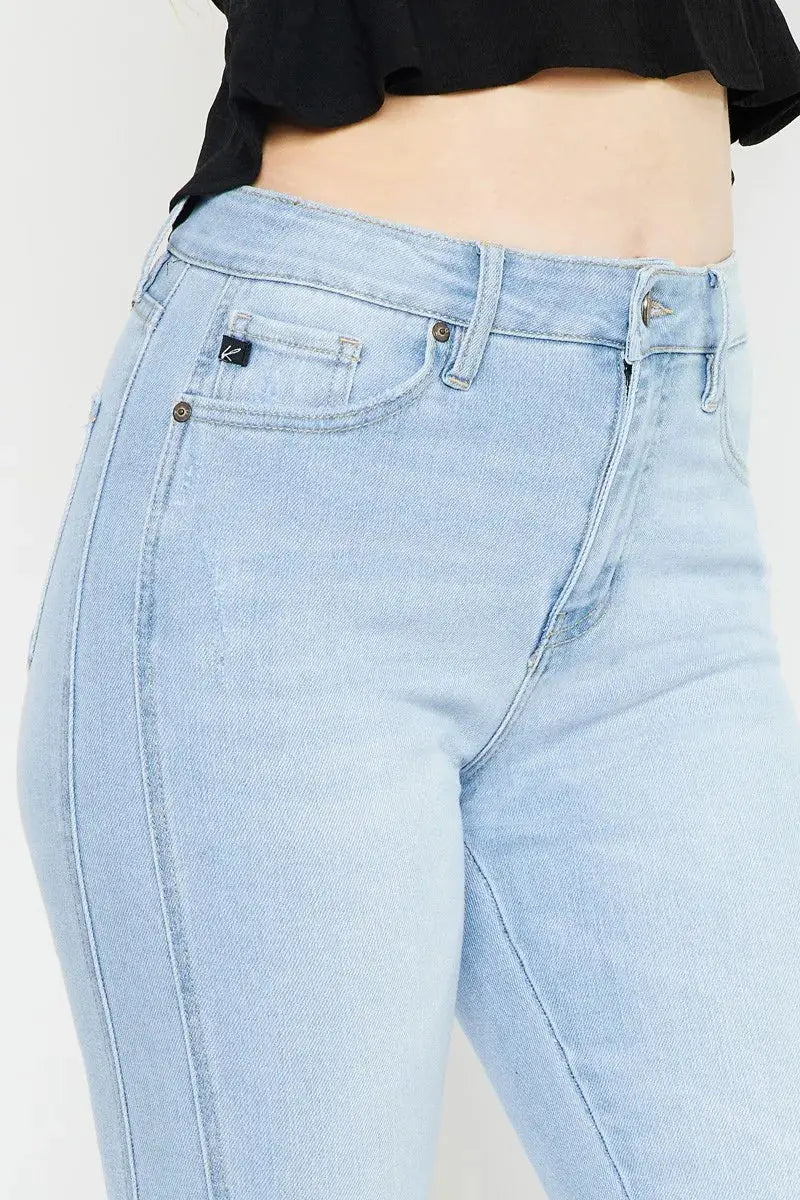 Curvy Kancan High Rise Flare Jeans - Light Wash