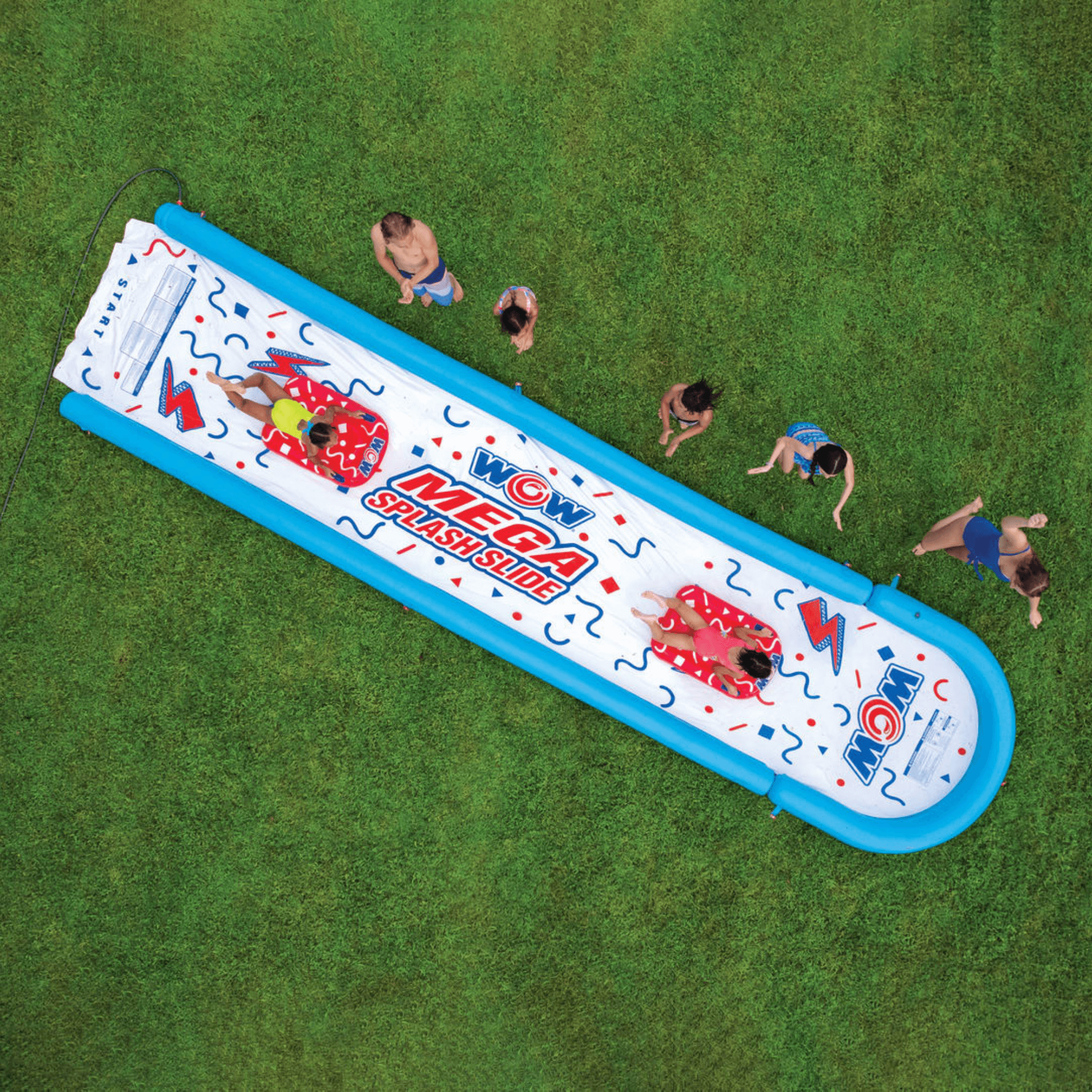 WOW Watersports 25 Ft Mega Backyard Slide w Splash Pool and High Side Walls