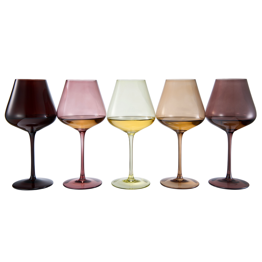 Stagioni Stemmed Wine Glassware, Set of 5, "September"