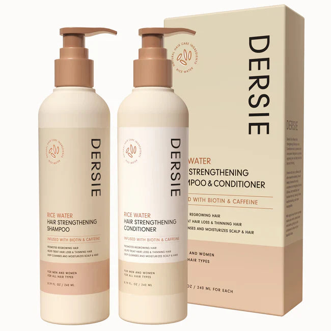 DERSIE Rice Water Hair Strengthening Shampoo & Conditioner