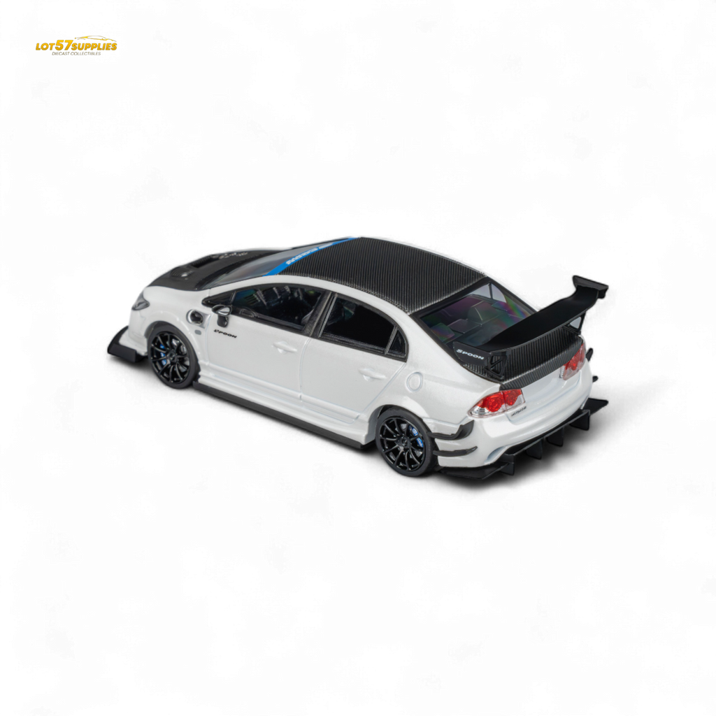 (Pre-Order) Microturbo Honda Civic Type R FD2 Spoon Sports - Metallic White 1:64