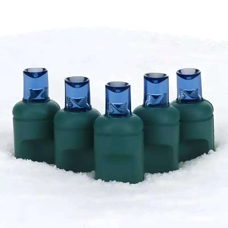 100 5mm Blue LED Christmas Lights, 4" Spacing