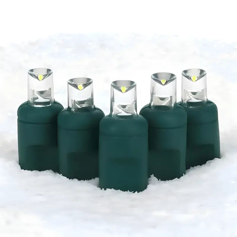 100 5mm Cool White LED Christmas Lights, 4" Spacing