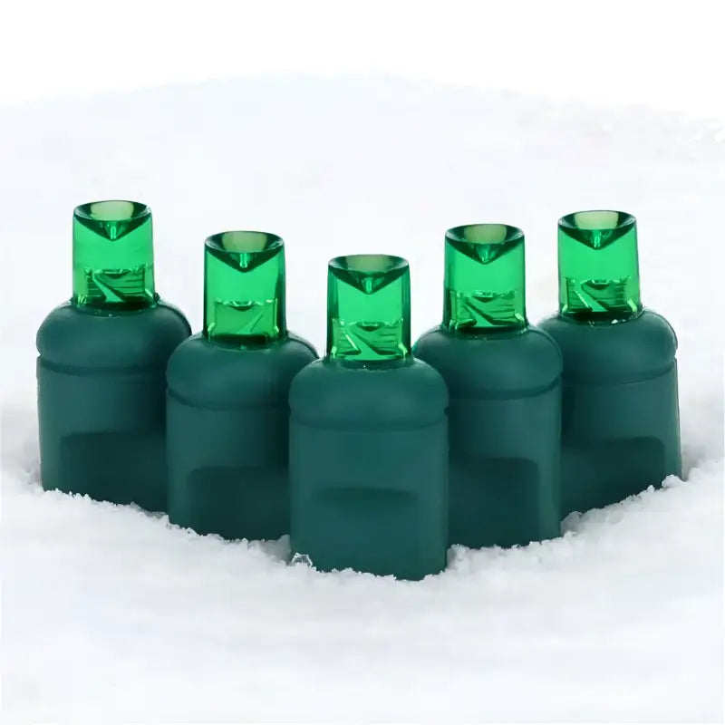 100 5mm Green LED Christmas Lights, 4" Spacing