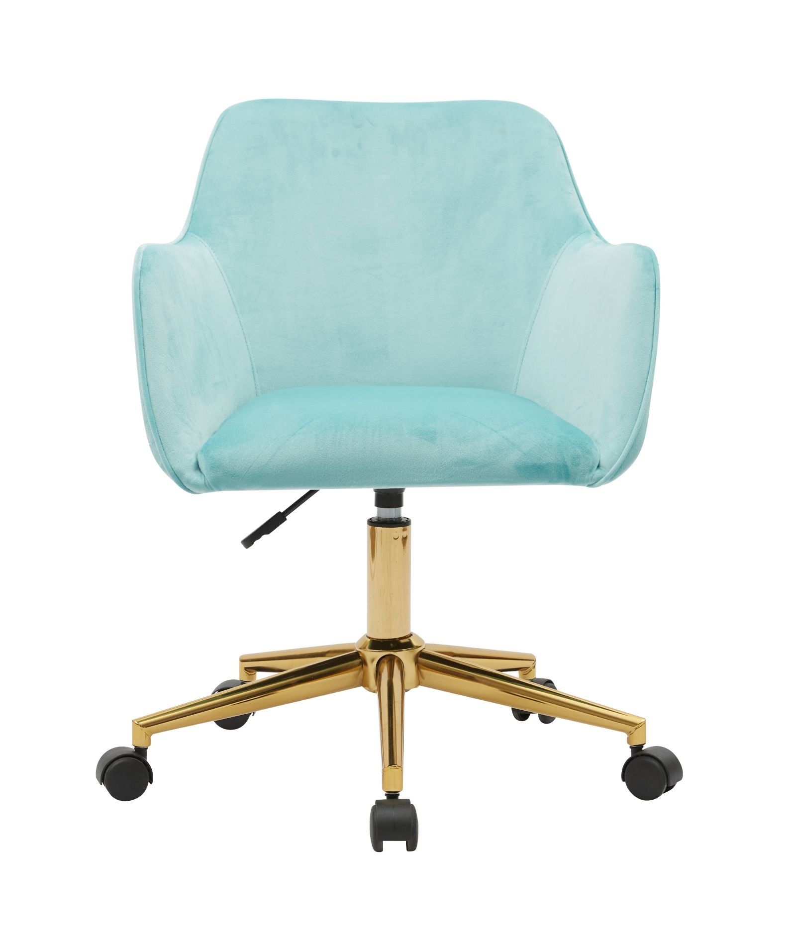 Modern Velvet Fabric Material Adjustable Height 360 revolving Home Office Chair Aqua Light Blue