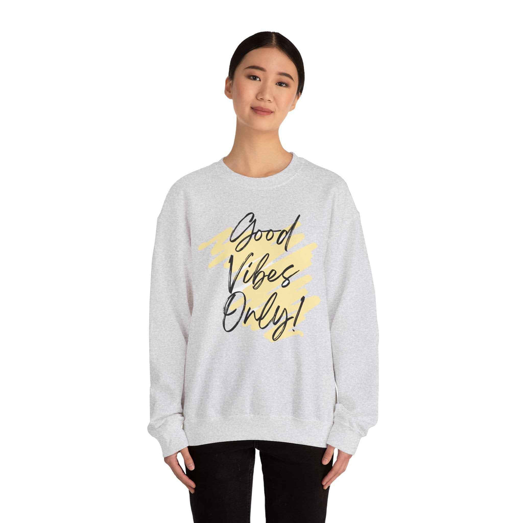 Vibes Phrase Good Vibes Crewneck Women's Top
