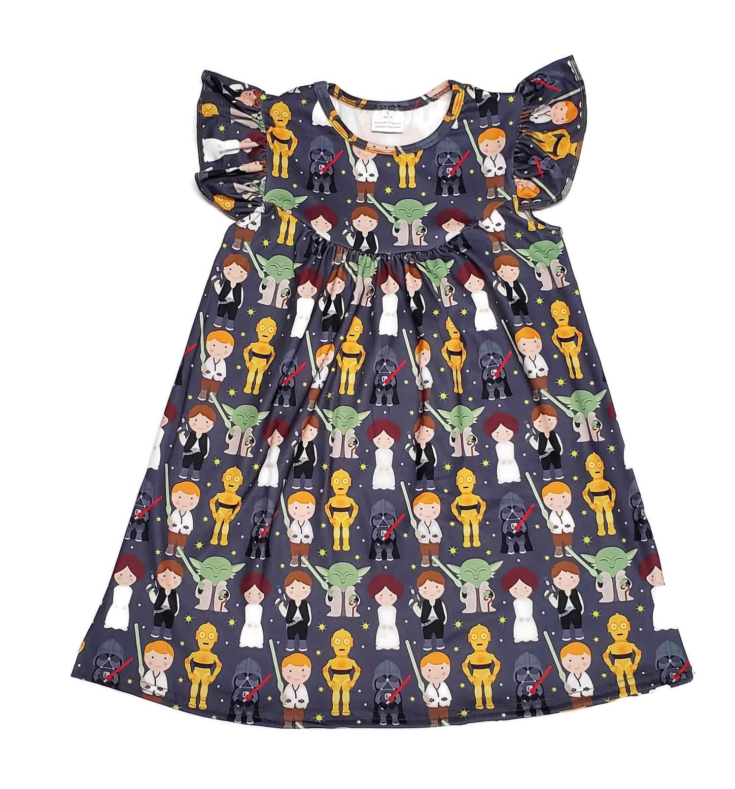 Space Wars Inspired Milk Silk Flutter Dress