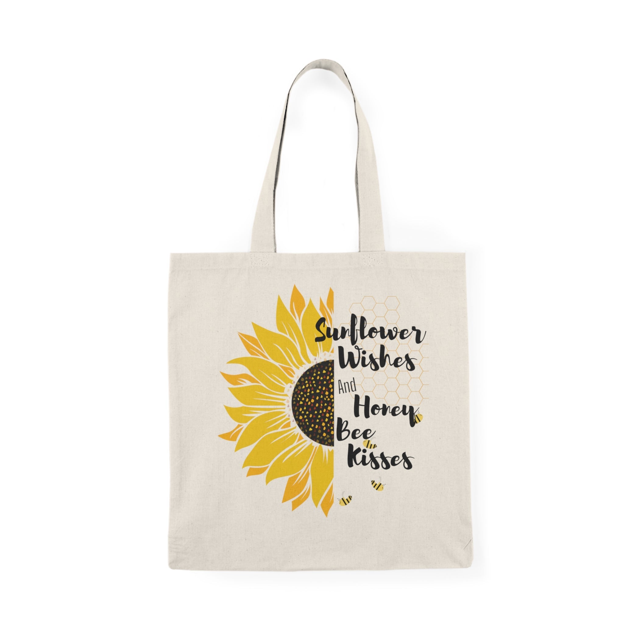 Sunflower Tote Bag with Honey Bees Design