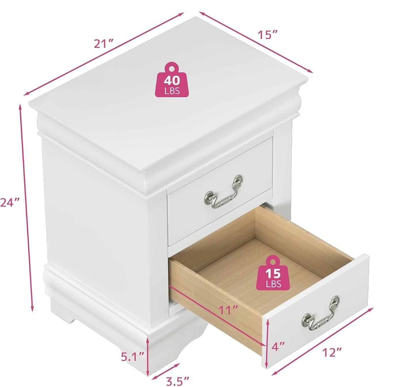 Furniture of America Night Stand Louis Philippe