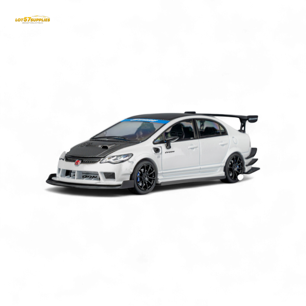 (Pre-Order) Microturbo Honda Civic Type R FD2 Spoon Sports - Metallic White 1:64