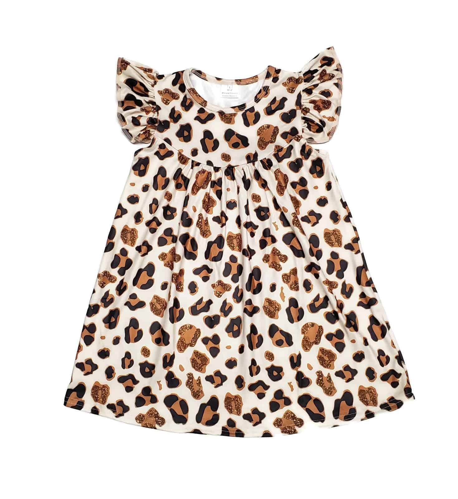 Cheetah Print Milk Silk Flutter Dress