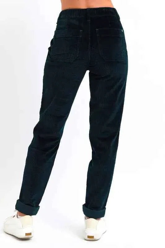 Judy Blue Plus Size Corduroy Casual Pants High Waist Cuffed