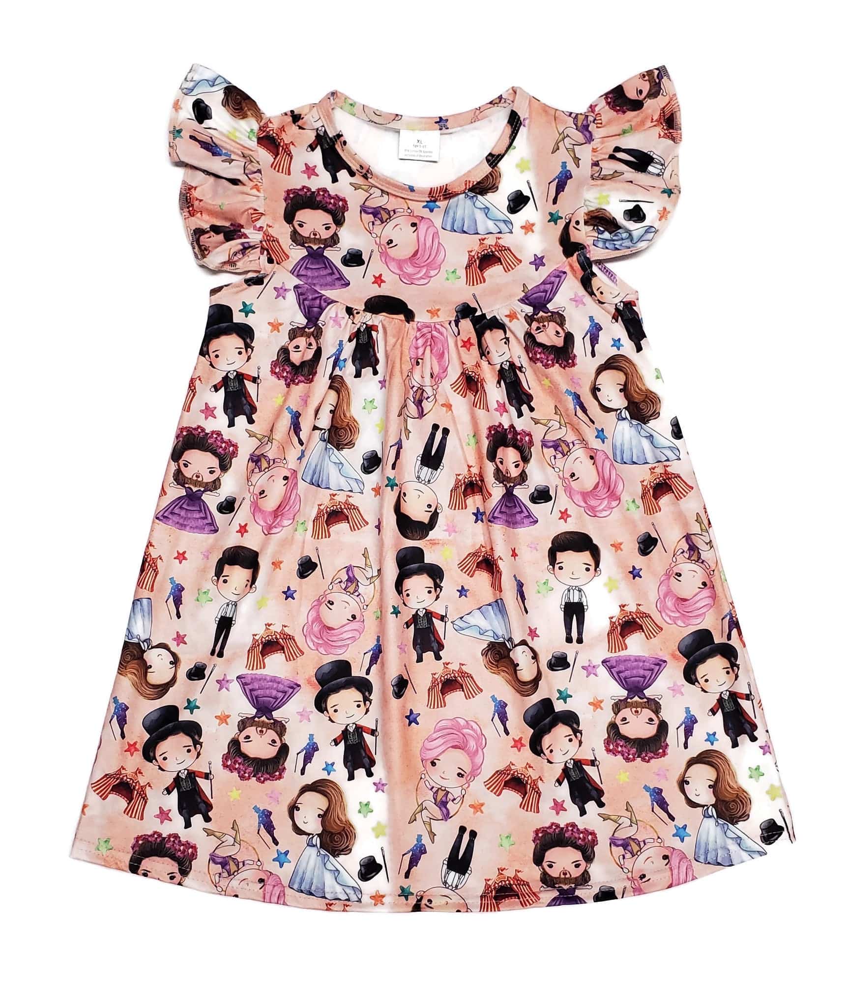 Greatest Show Milk Silk Flutter Dress
