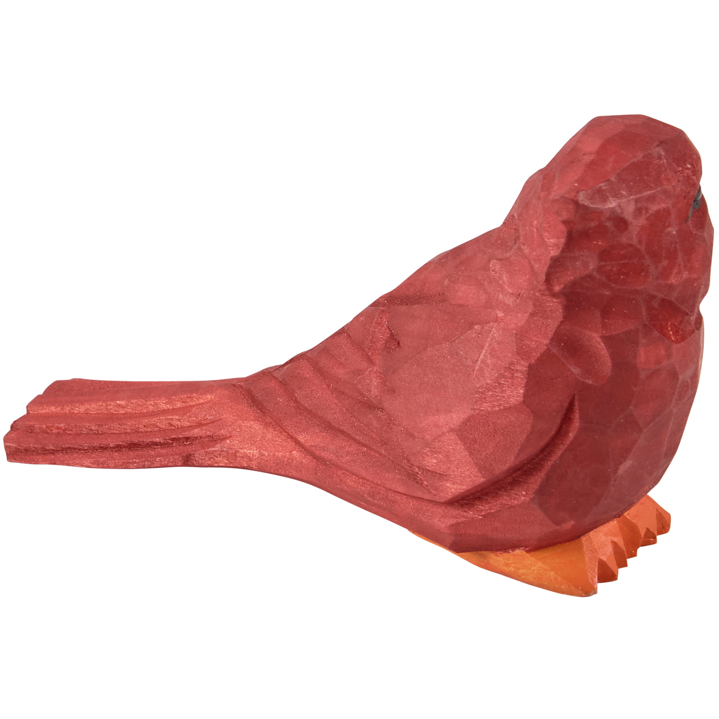 Carved Wood Red Cardinal Figurine