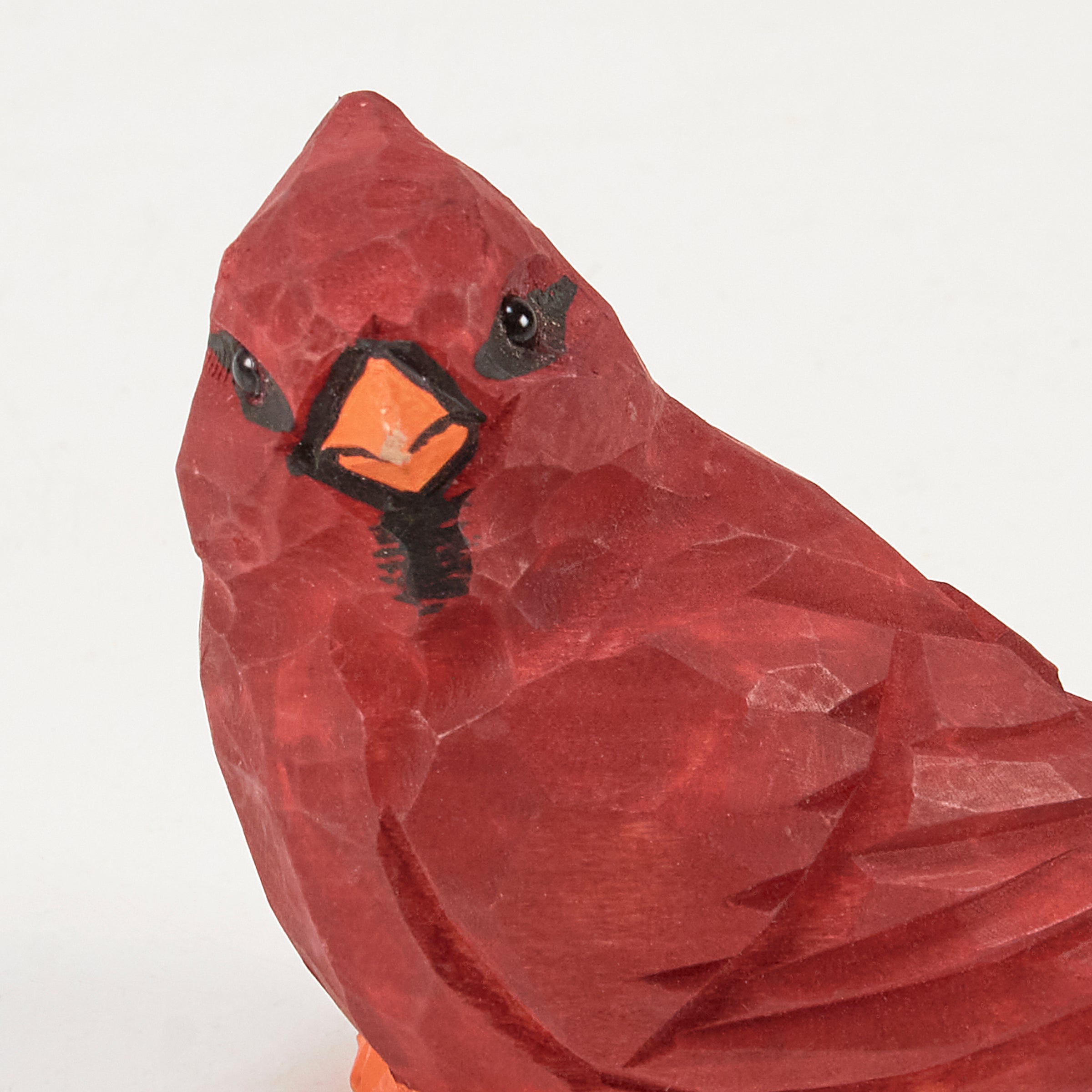 Carved Wood Red Cardinal Figurine