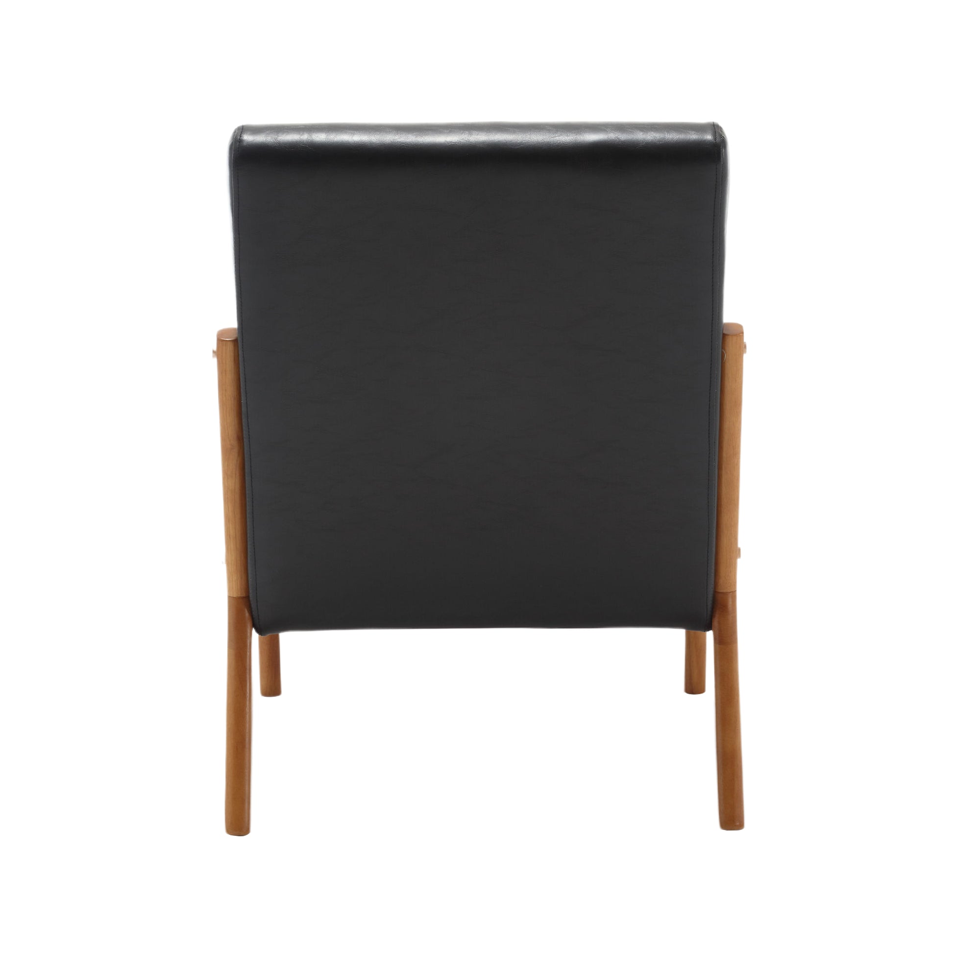 COOLMORE modern style chair, solid wood cushion lounge armchair with a pillow (black PU)