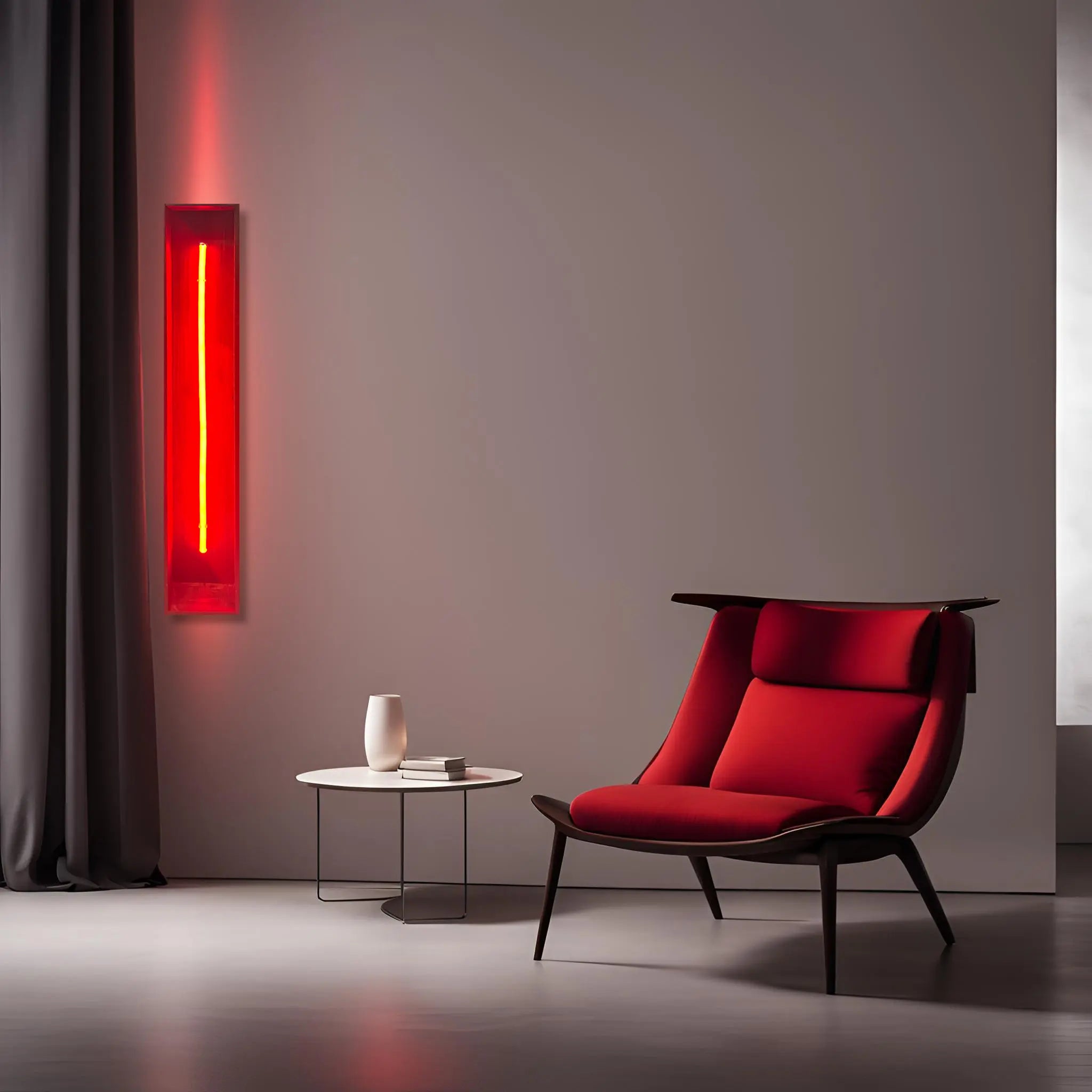 Redwood Radiance Lamp | Tall LED Strip Wooden Lamp