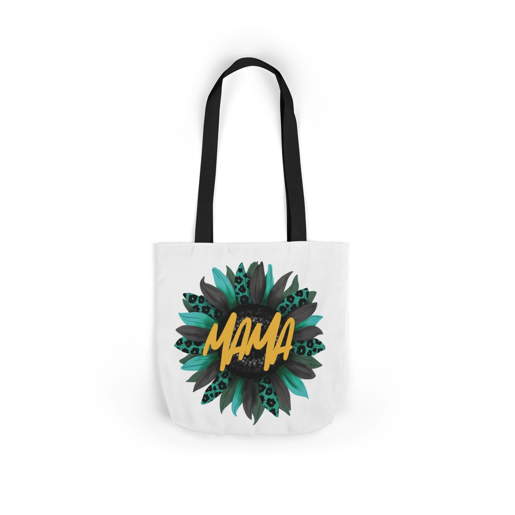 Floral Mama Canvas Tote Bag with 5-Color Straps, Eco-Friendly Shopping Bag, Gift for Mom, Mother's Day Accessory, Reusable Grocery Bag