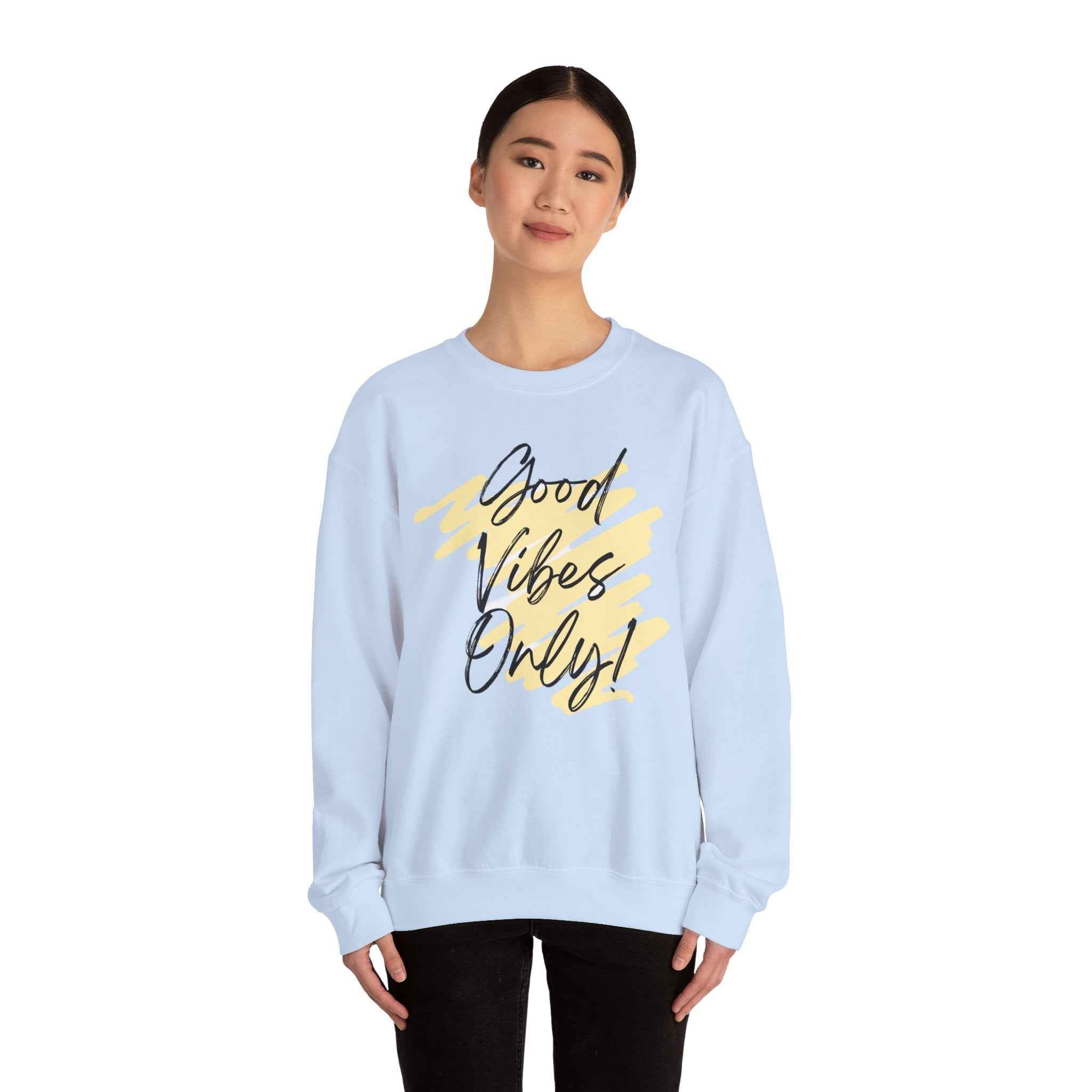 Vibes Phrase Good Vibes Crewneck Women's Top
