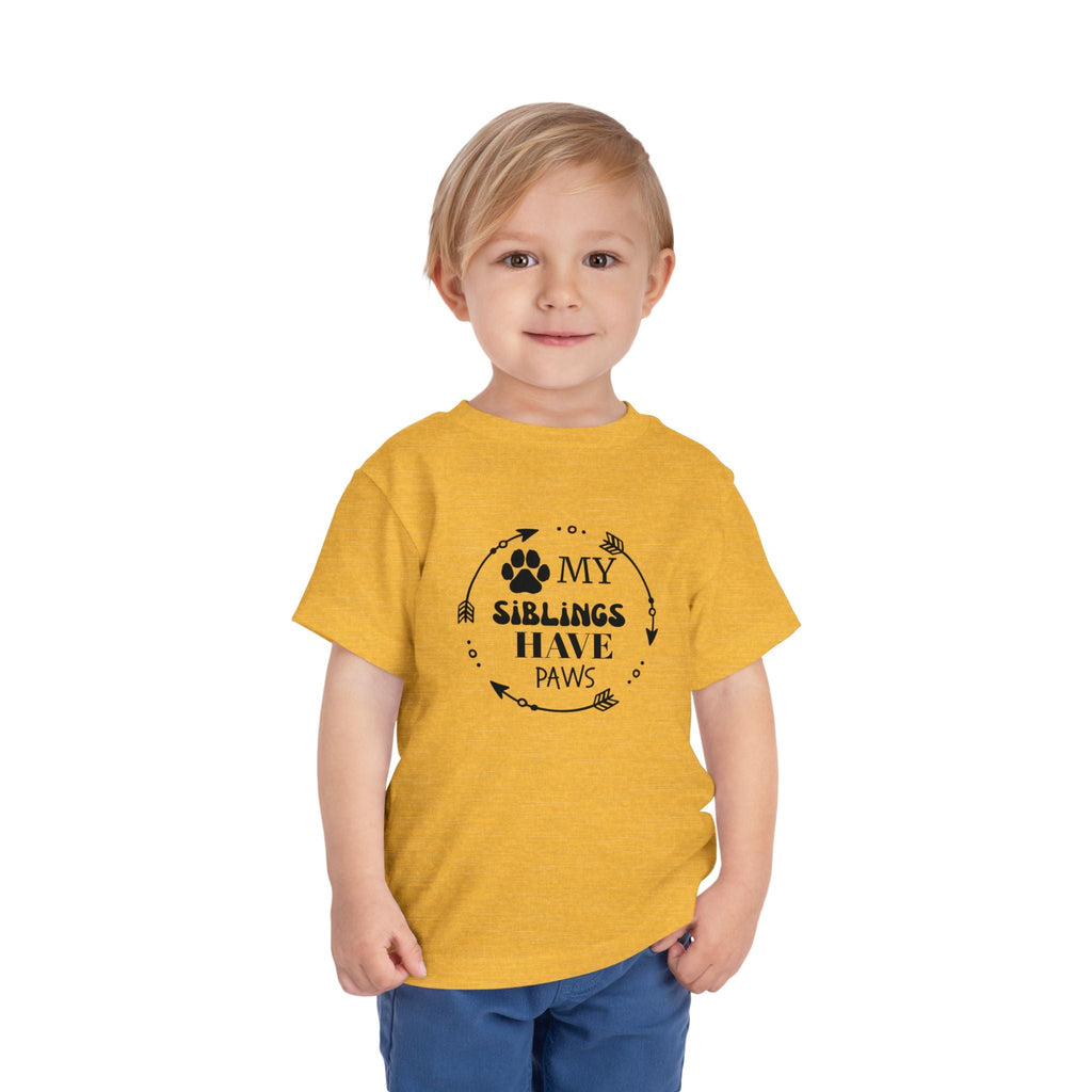 Adorable Toddler Short Sleeve Tee - "My Siblings Have Paws" Pet Lover Gift, Dog/Cat Family Shirt, Cute Kids Apparel for Pet Lovers, [...]