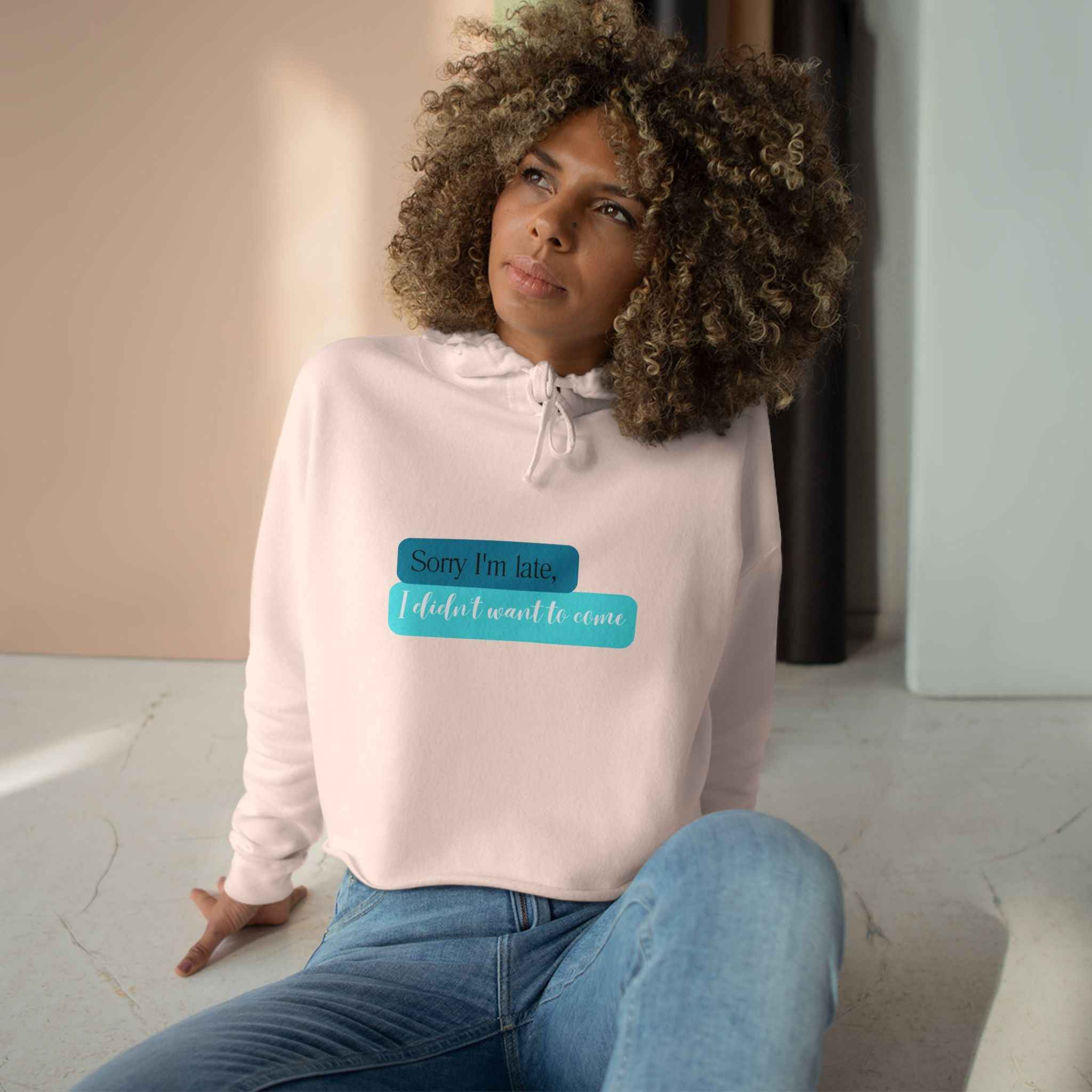 Sorry Crop Hoodie: Stylish Adult Sweatshirt for Comfort and Style Women's Top