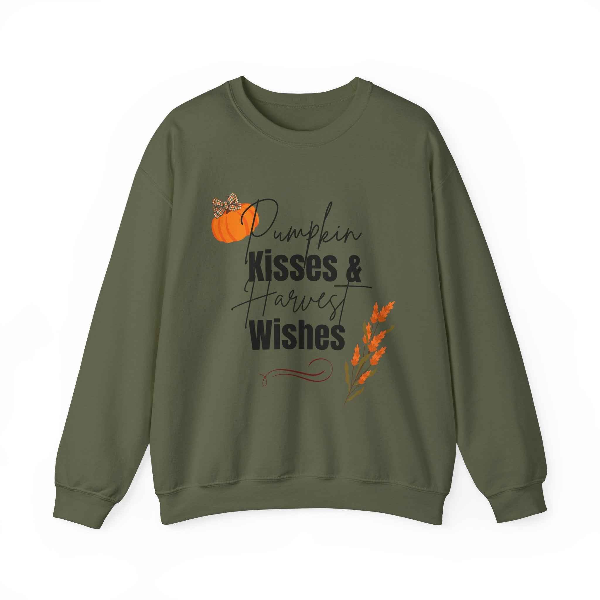 Pumpkin Kisses: Crewneck Adult Sweatshirt Women's Top