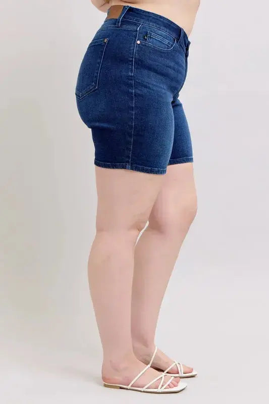 Judy Blue Full Size/Plus Size High Waist V-Front Bermuda Shorts