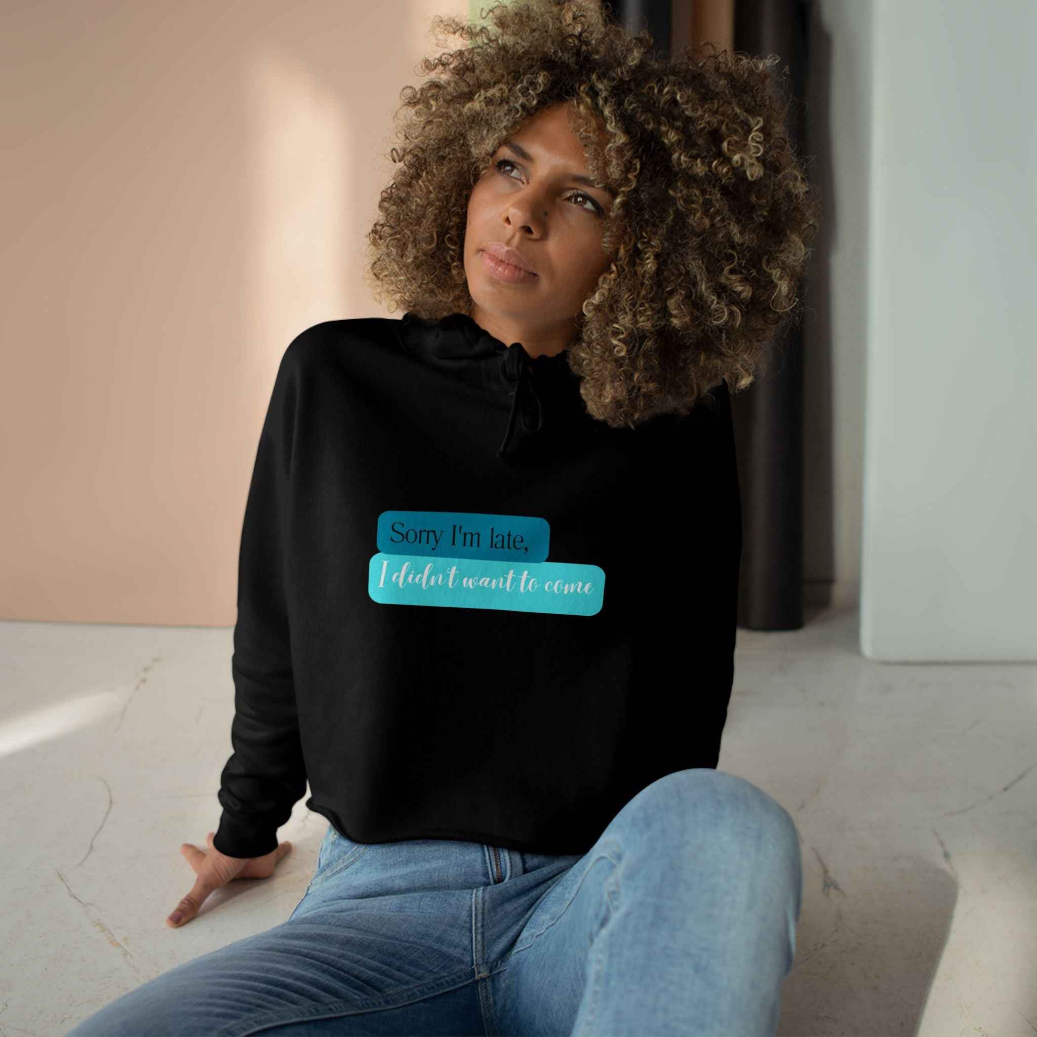 Sorry Crop Hoodie: Stylish Adult Sweatshirt for Comfort and Style Women's Top