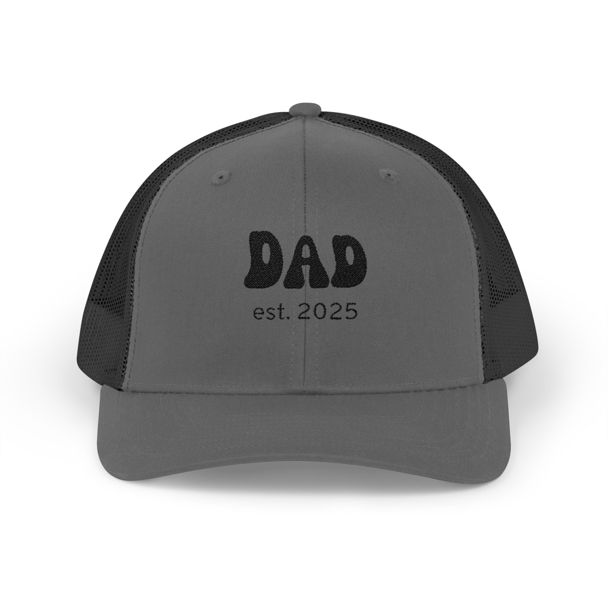Dad Est. 2025 Snapback Trucker Cap, New Dad Gift, Father's Day Hat, Casual Summer Cap, Memorable Baby Announcement