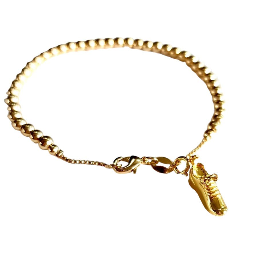 Tennis Shoe Petit Gold Ball Bracelet