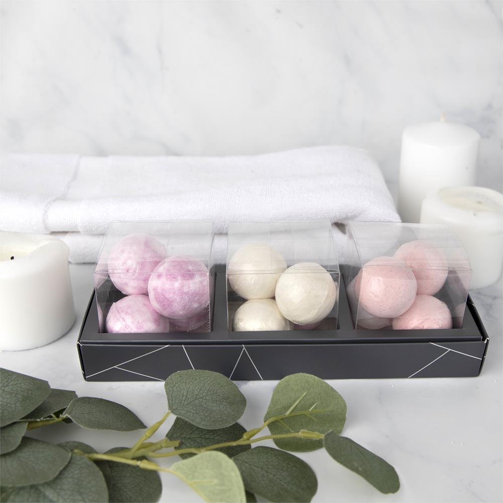 3 Square Shaped Clear Boxes With Rectangle Tray Gray