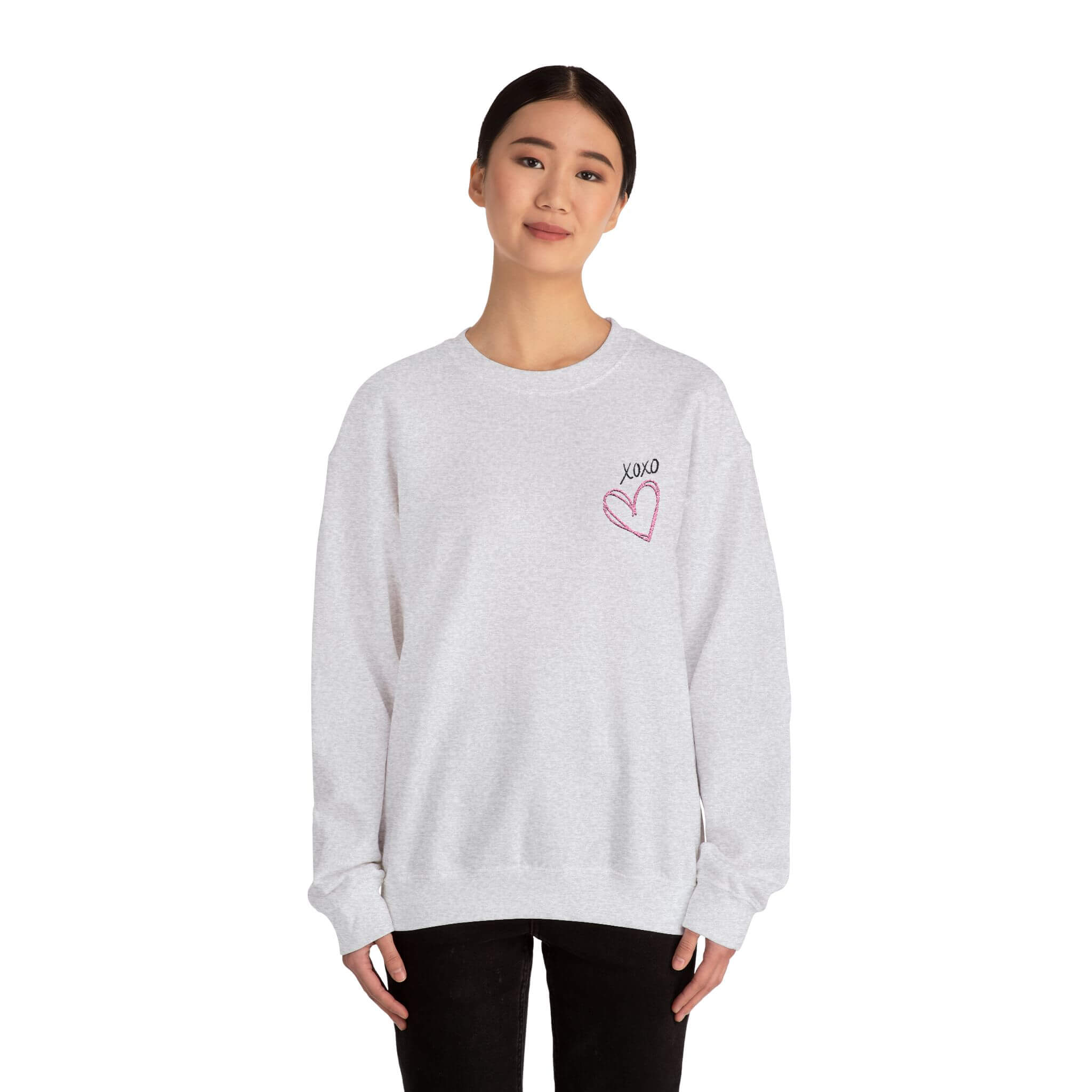 Heart Adult Sweatshirt Women's Top - Cozy and Stylish Embroidered Sweatshirt for Every Adult
