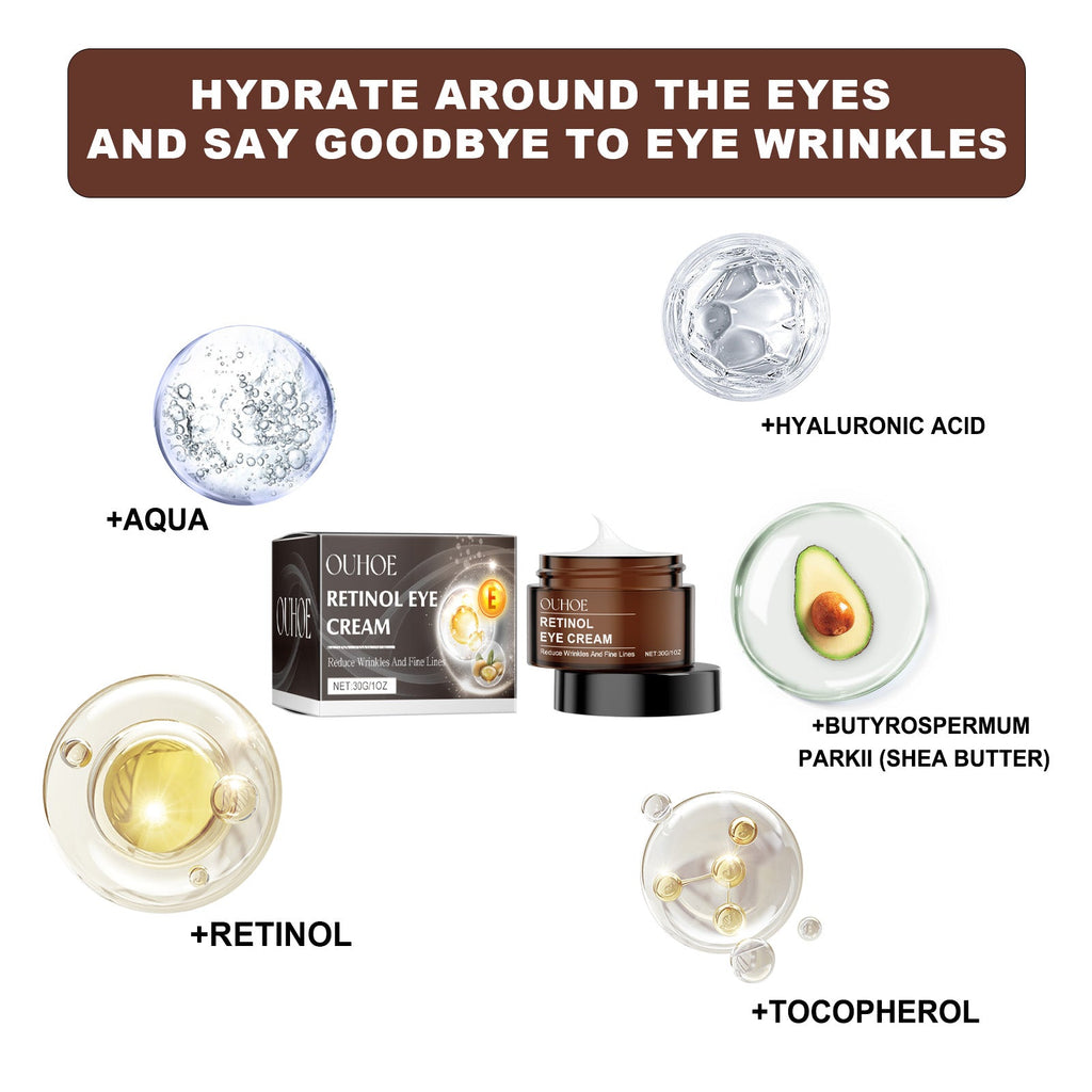 Retinol Eye Cream, Desalination Smoothen Fine Lines Eye Pouch Black Rim Of The Eye Moist Nursing Play Tight Muscle Eye Cream