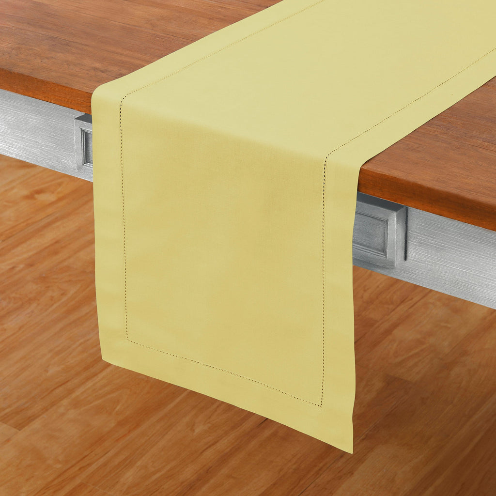 Cotton Linen Hemstitch Table Runner