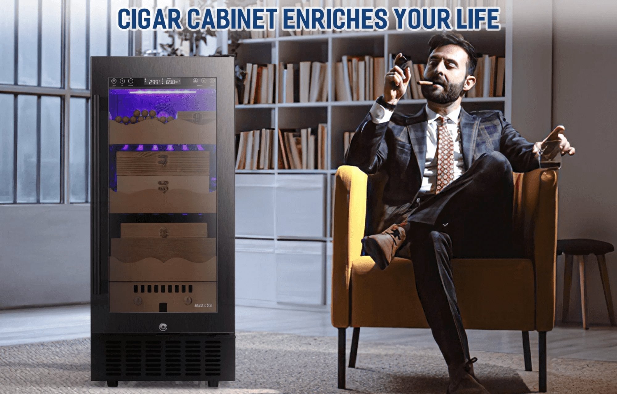 15 Inch Cigar Humidor Electric Humidor Black X5196H