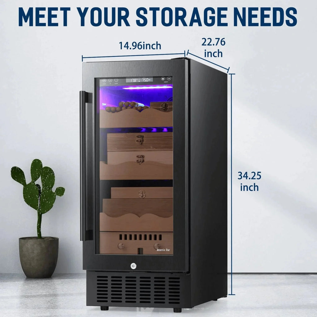 15 Inch Cigar Humidor Electric Humidor Silver Steel X5196