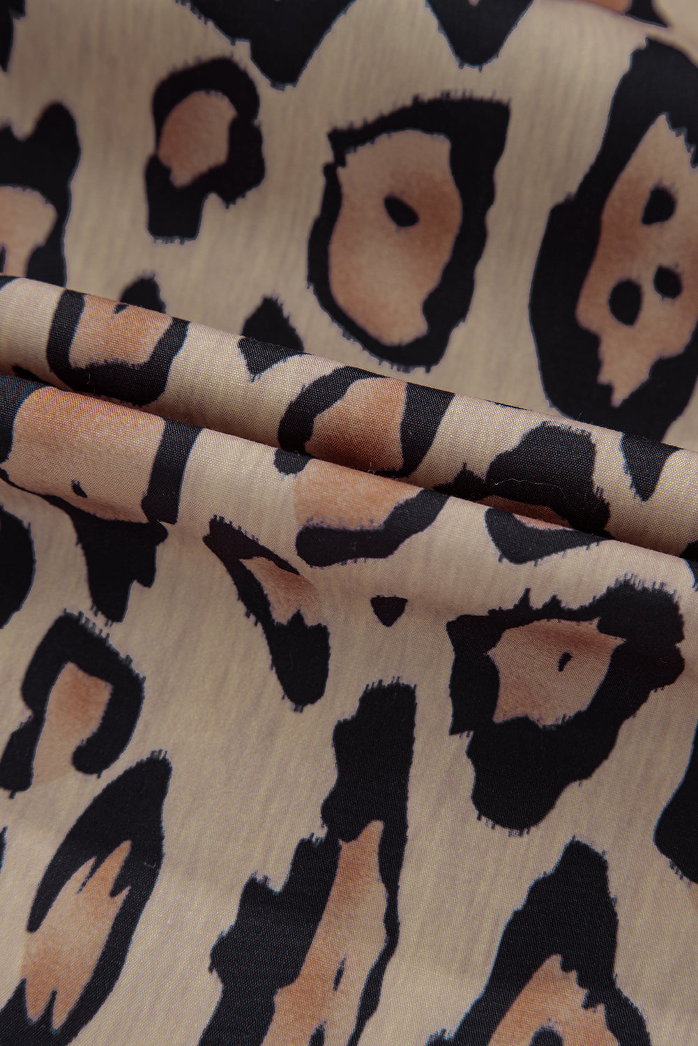 Leopard Balloon Sleeve Button-Up Shirt