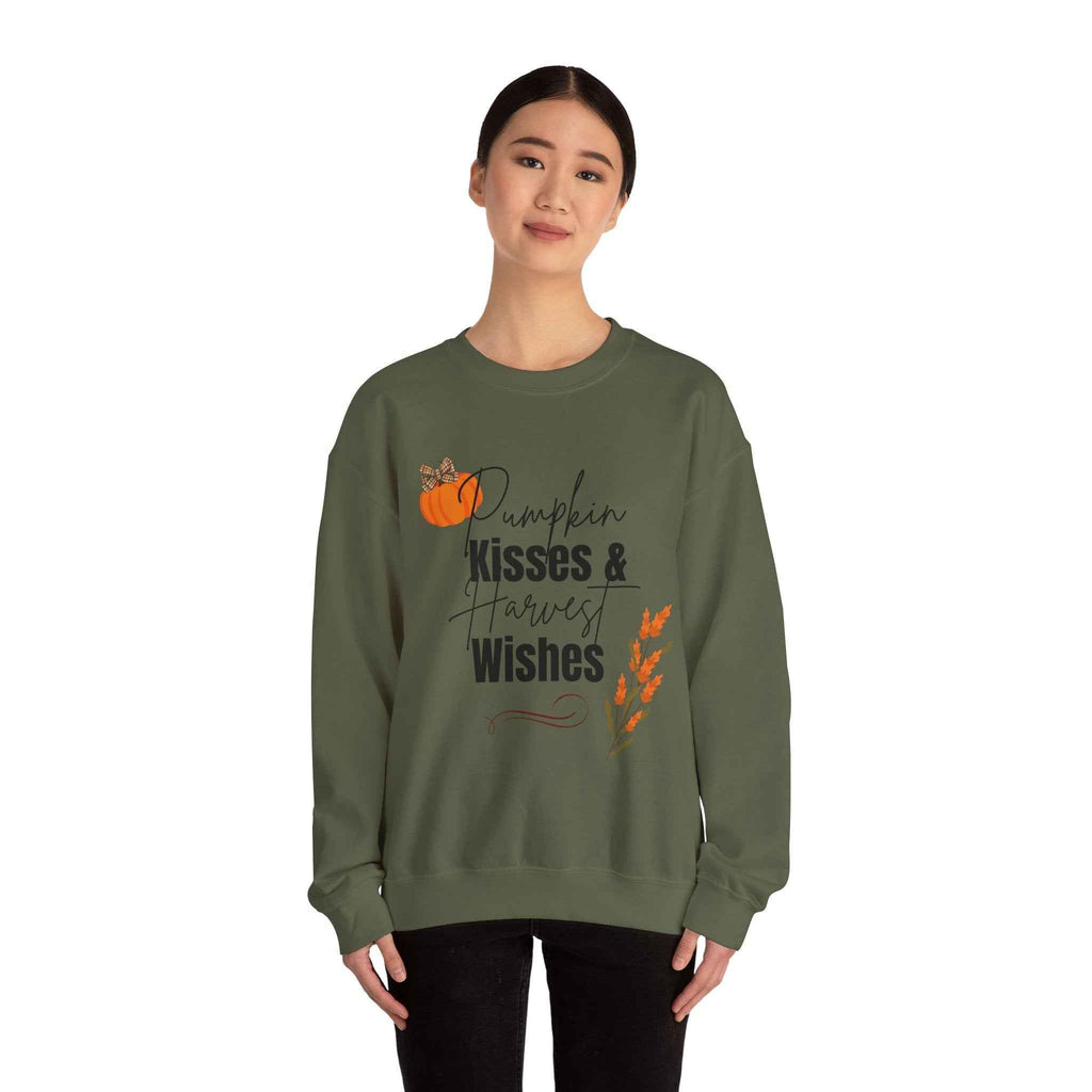 Pumpkin Kisses: Crewneck Adult Sweatshirt Women's Top