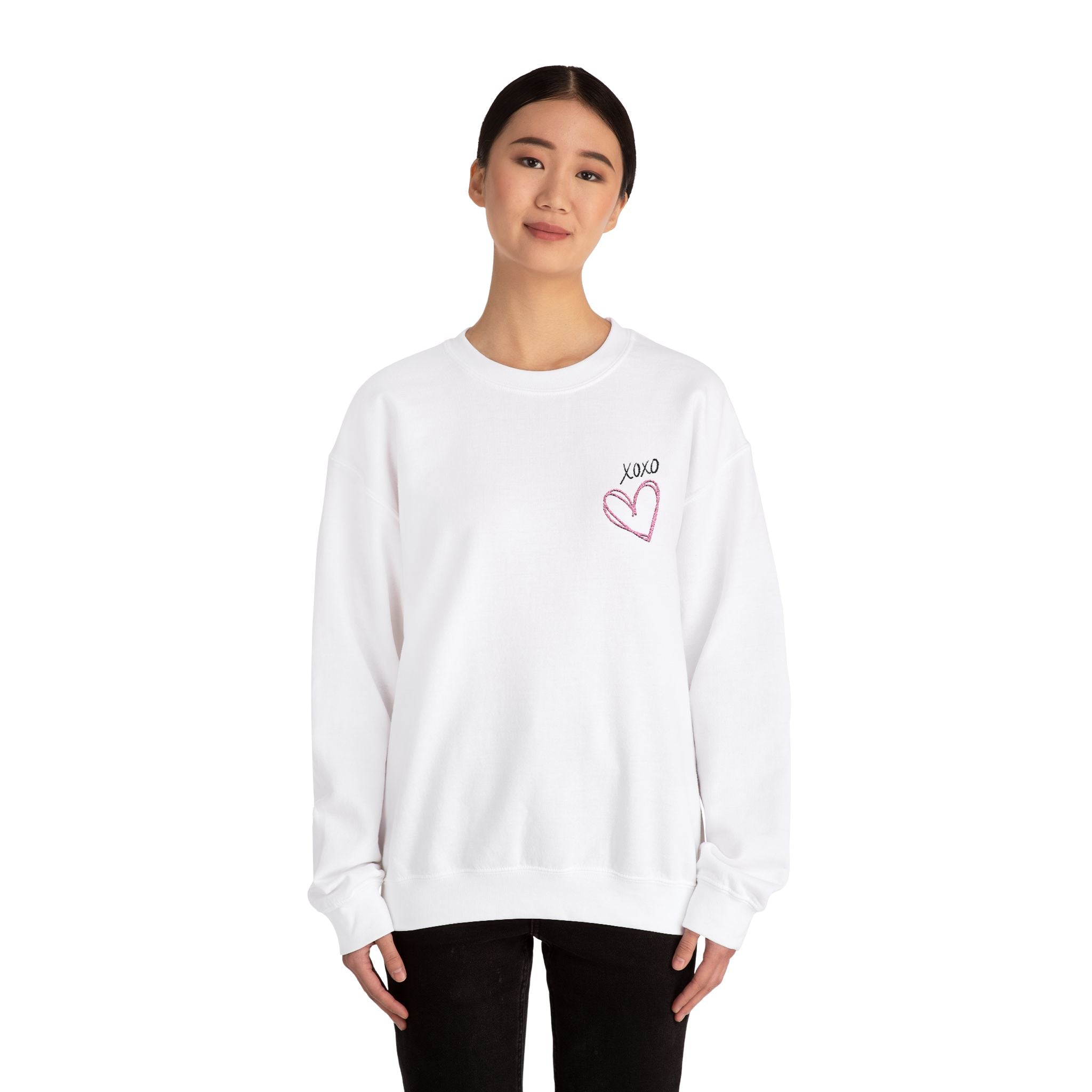 Heart Adult Sweatshirt Women's Top - Cozy and Stylish Embroidered Sweatshirt for Every Adult