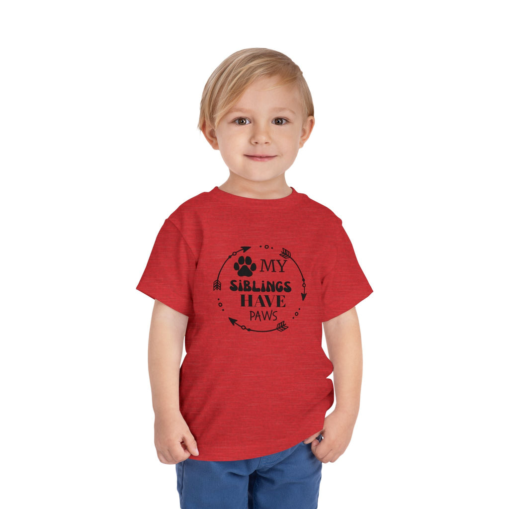 Adorable Toddler Short Sleeve Tee - "My Siblings Have Paws" Pet Lover Gift, Dog/Cat Family Shirt, Cute Kids Apparel for Pet Lovers, [...]