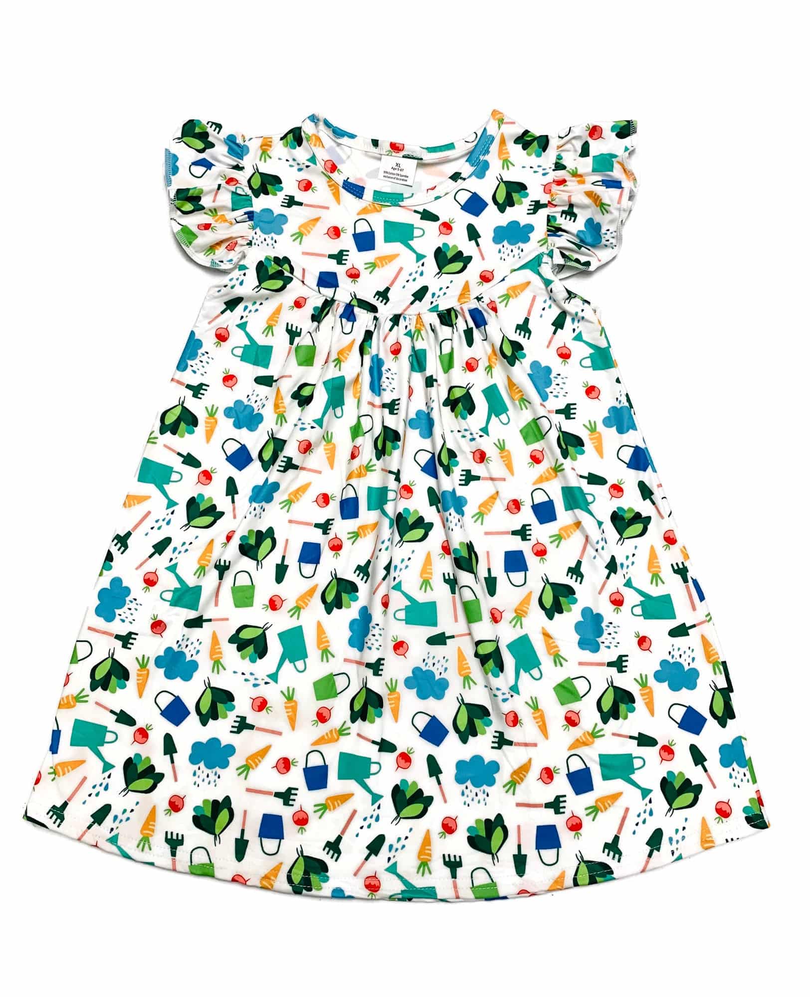 Garden Flutter Milk Silk Dress