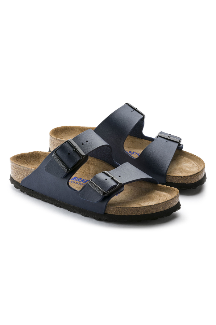 Birkenstock Arizona Soft Footbed Birko-Flor Regular Width in Blue