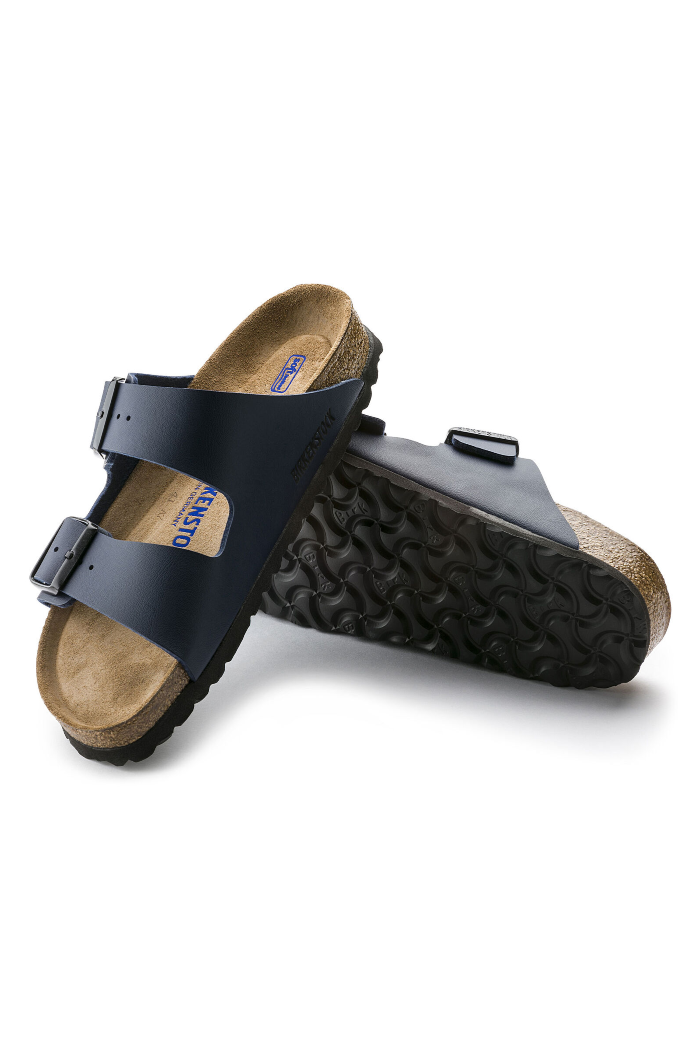 Birkenstock Arizona Soft Footbed Birko-Flor Regular Width in Blue
