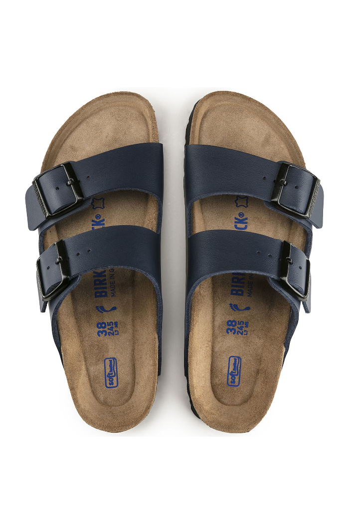 Birkenstock Arizona Soft Footbed Birko-Flor Regular Width in Blue