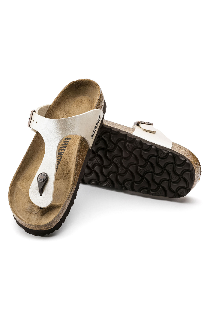 Birkenstock Gizeh Birko-Flor Narrow Width in Graceful Pearl White