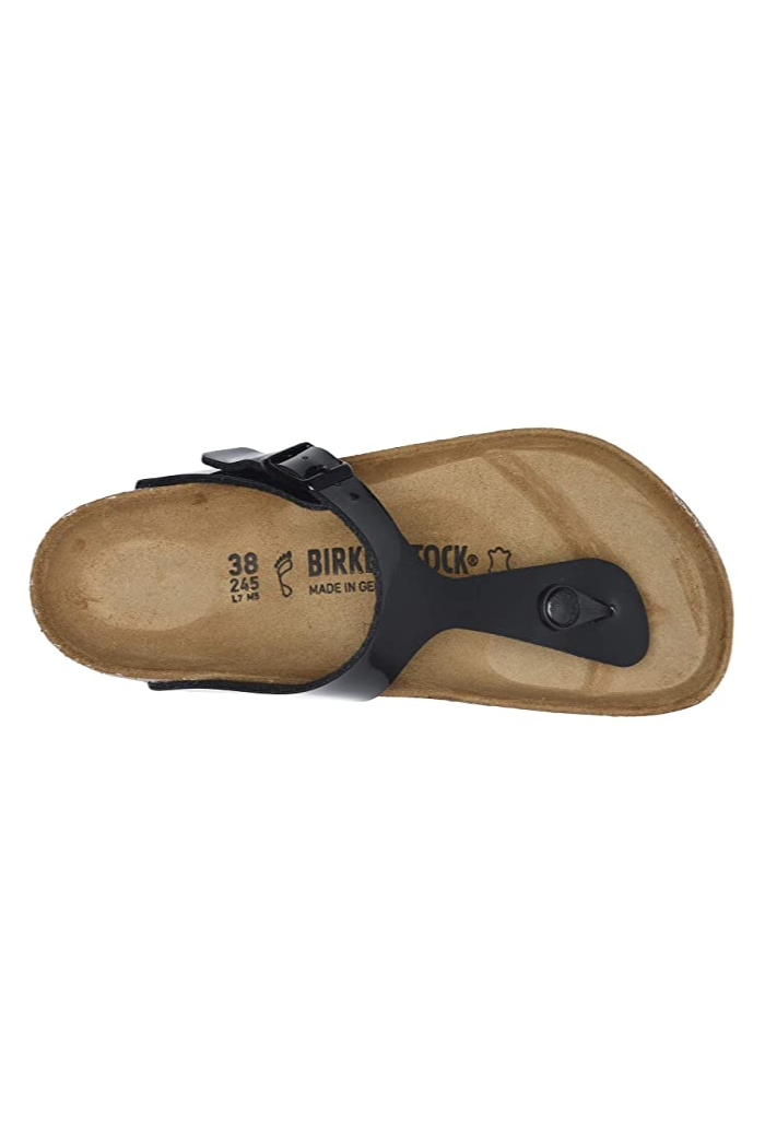 Birkenstock Gizeh Birko-Flor Regular Width in Black Patent