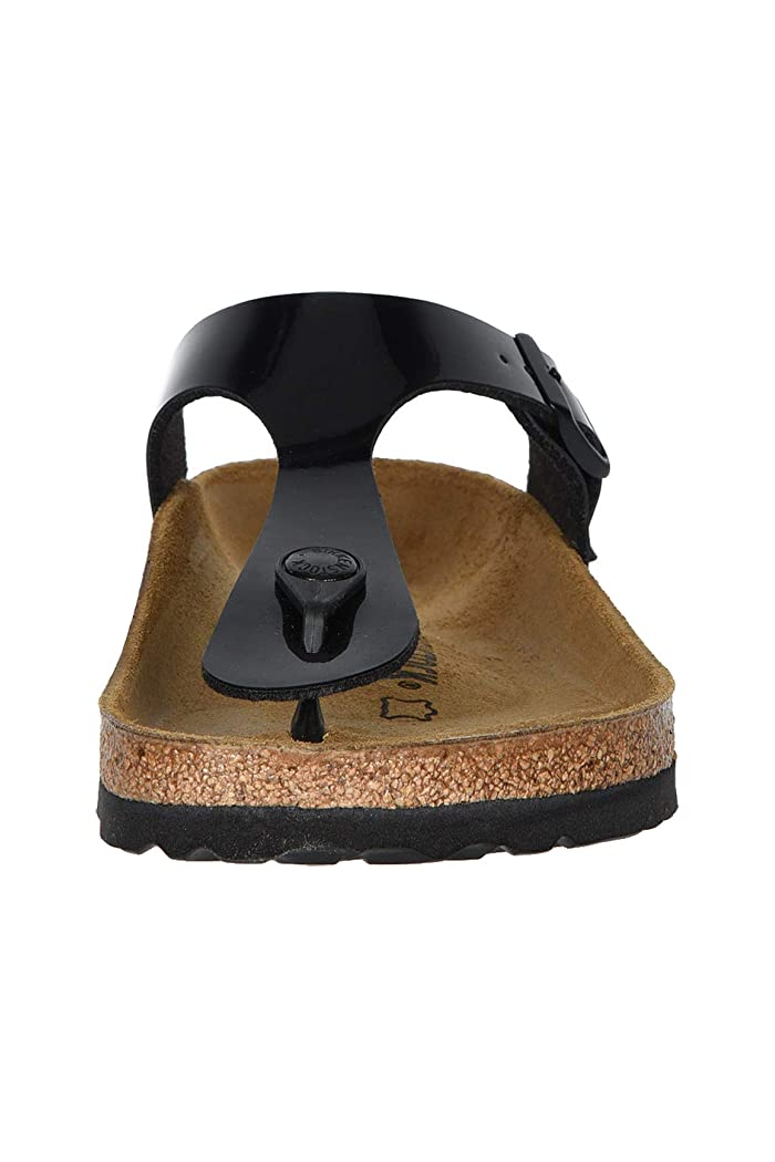 Birkenstock Gizeh Birko-Flor Regular Width in Black Patent